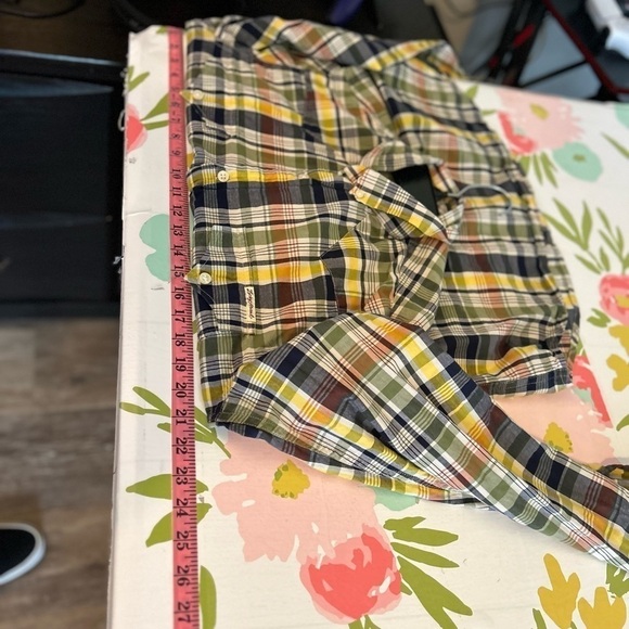 Lucky Brand Mens Medium Plaid Button Front
Long Sleeve Pocket Blue Yellow - Picture 9 of 9